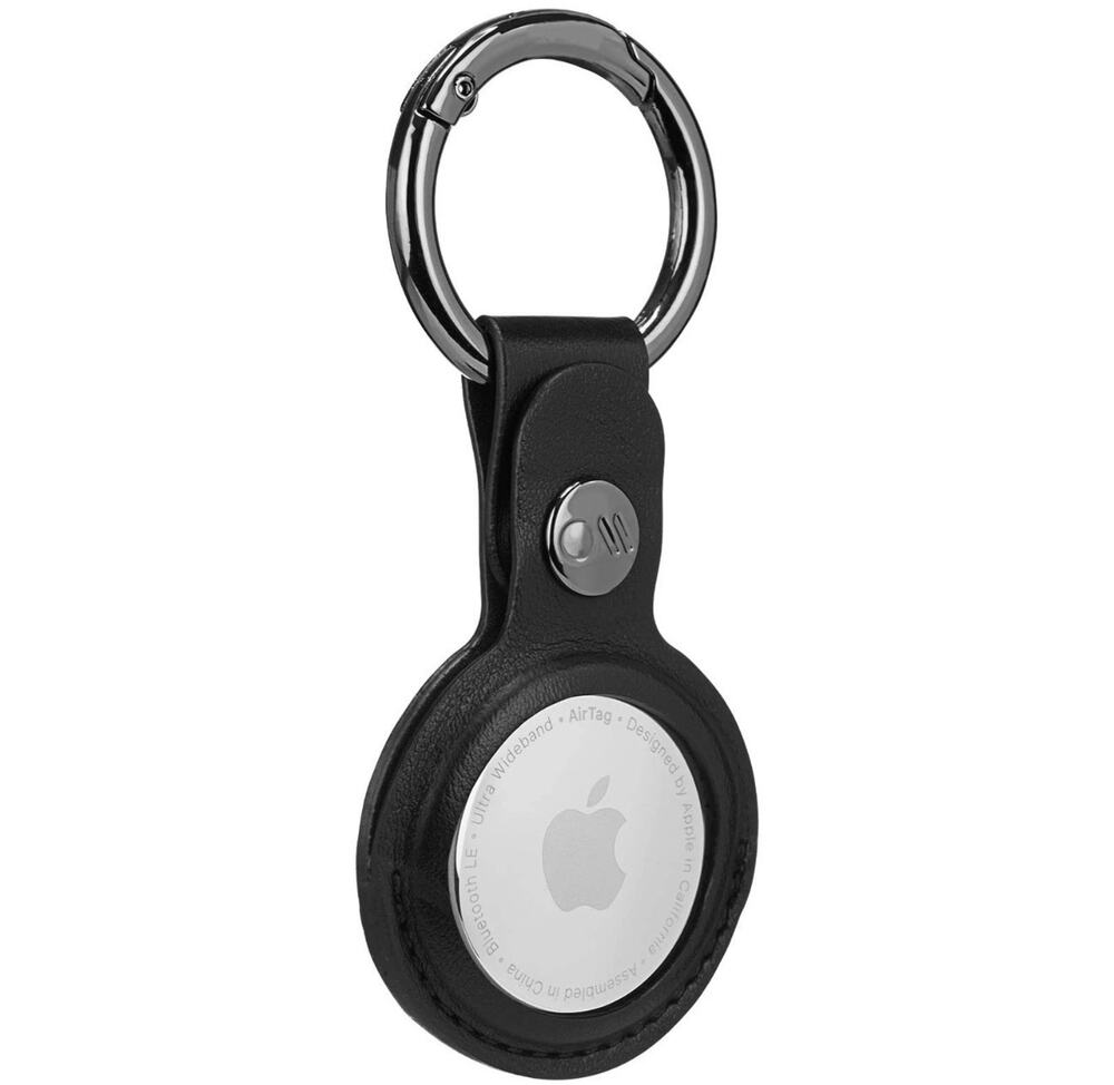 Case-Mate AirTag Tracker Holder with Anti-Lost Key Ring, Stitching Vegan Leather